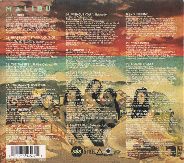 Anderson .Paak : Malibu (CD, Album, Dig)