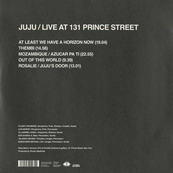 Juju : Live At 131 Prince Street | עכשיו בקמע - קבוצת מוזיקה עצמאית