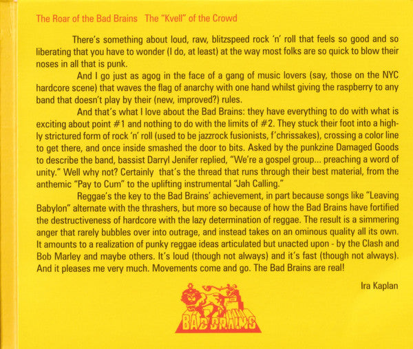 Bad Brains : Bad Brains (CD, Album, RE, RM, Dig)
