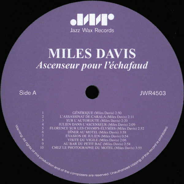 Miles Davis : Ascenseur Pour L'échafaud = Lift To The Scaffold (LP, Album, Ltd, RE, RM, 180)