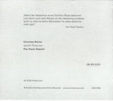 Pier Paolo Pasolini, Christian Reiner : Land Der Arbeit (CD)