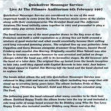 Quicksilver Messenger Service : Live At The Filmore Auditorium, San Francisco, 6th February 1967 (CD, Album)