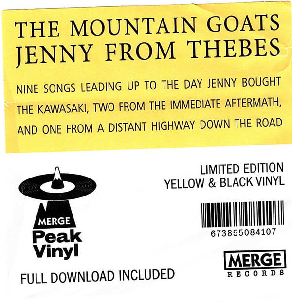 The Mountain Goats : Jenny From Thebes (LP, Album, Ltd, Yel)