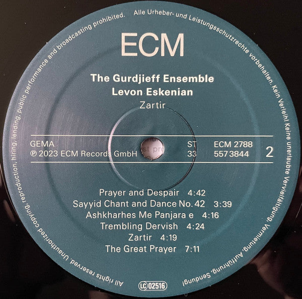 The Gurdjieff Ensemble*, Levon Eskenian : Zartir = Զարթիր (LP, Album)