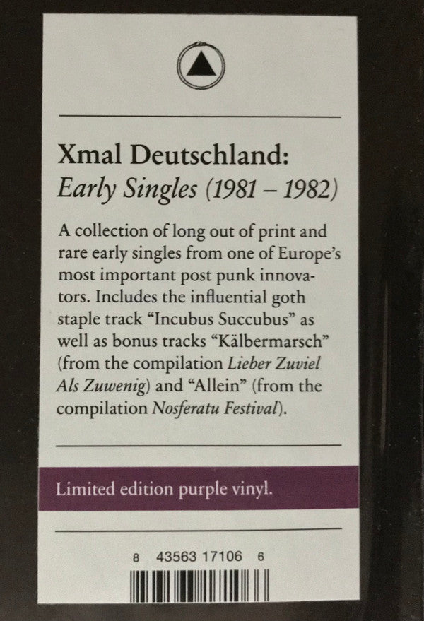 Xmal Deutschland* : Early Singles (1981 - 1982) (LP, Comp, Ltd, RM, Pur)