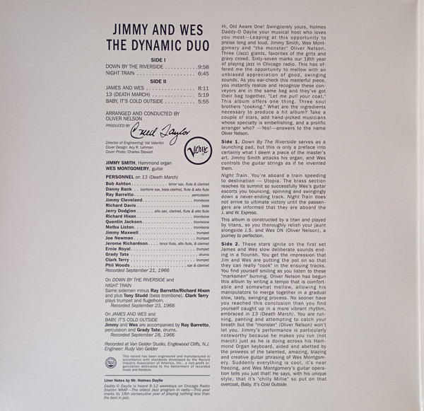 Jimmy Smith &  Wes Montgomery : Jimmy & Wes (The Dynamic Duo) (LP, Album, RE, Gat)