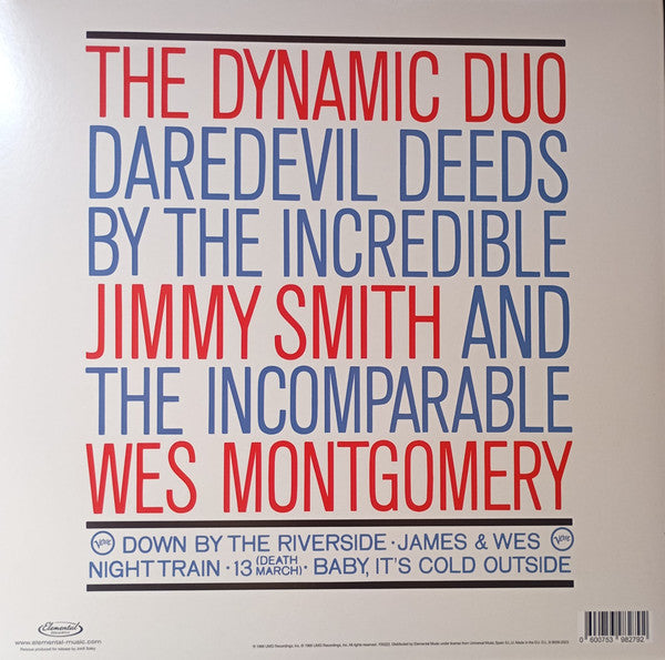 Jimmy Smith &  Wes Montgomery : Jimmy & Wes (The Dynamic Duo) (LP, Album, RE, Gat)