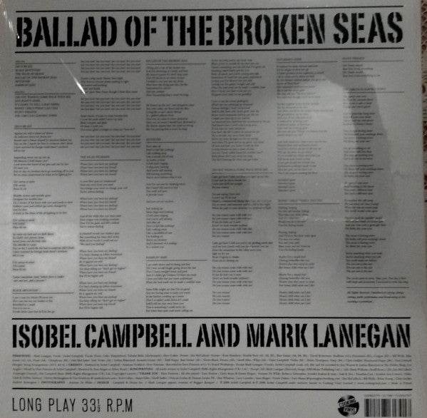 Isobel Campbell & Mark Lanegan : Ballad Of The Broken Seas (LP, Album, RE)