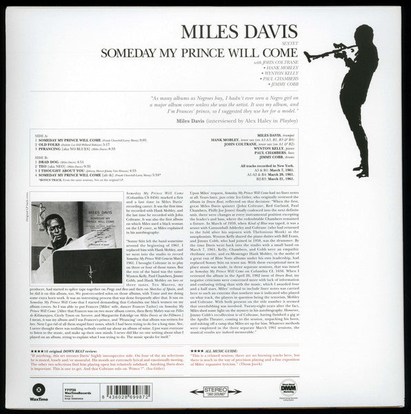 Miles Davis : Someday My Prince Will Come (LP, Album, Ltd, RE, 180)