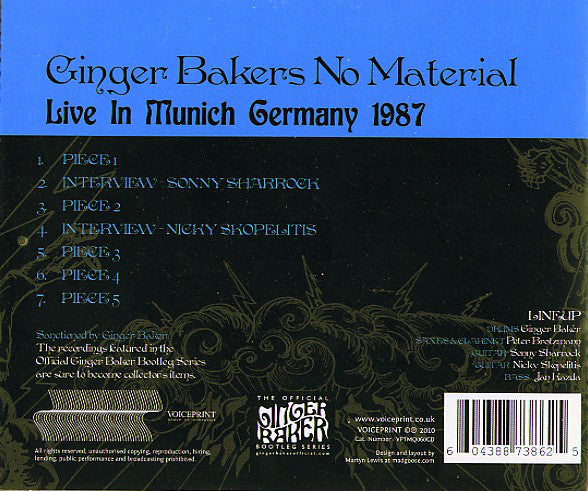 Ginger Baker : Live In Munich Germany 1987 (CD, Album)