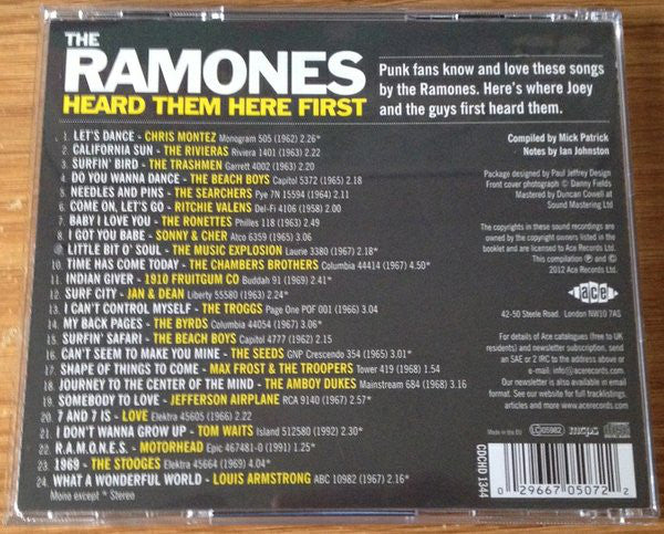 Various : The Ramones Heard Them Here First (CD, Comp)