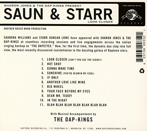 Saun & Starr : Look Closer (CD, Album)