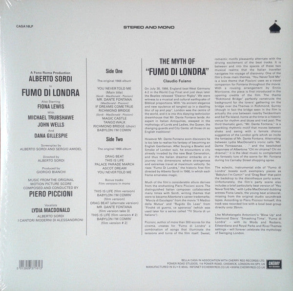 Piero Piccioni : Fumo Di Londra (LP, Album, Mono, RE, 180)