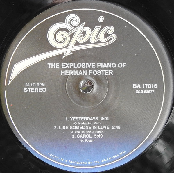 Herman Foster : The Explosive Piano Of Herman Foster (LP, Album, RE)