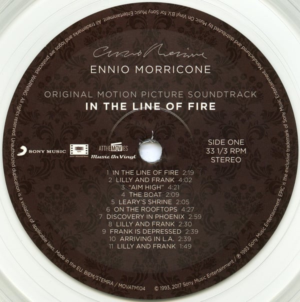 Ennio Morricone : In The Line Of Fire (LP, Album, Ltd, Num, RE, Tra)