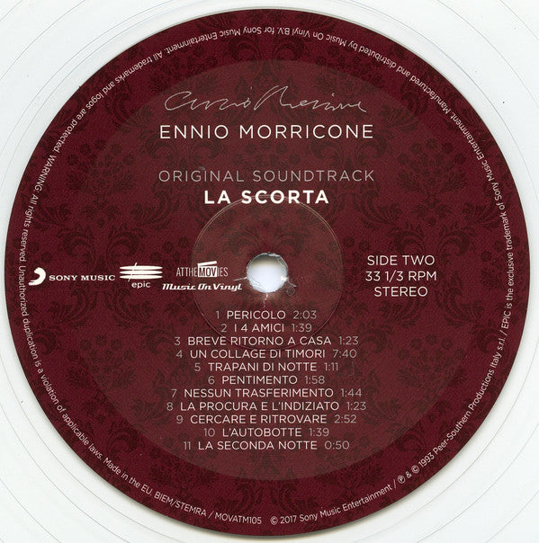Ennio Morricone : La Scorta (Colonna Sonora Originale) (LP, Album, Ltd, Num, Tra)