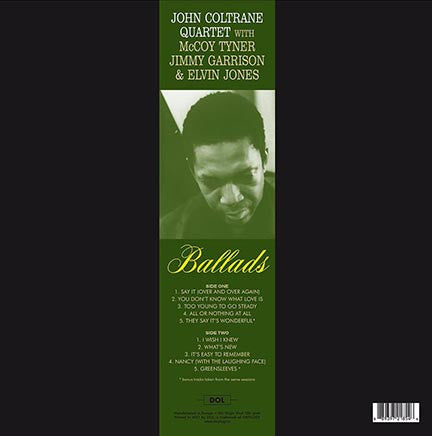The John Coltrane Quartet : Ballads (LP, Album, RE, 180)