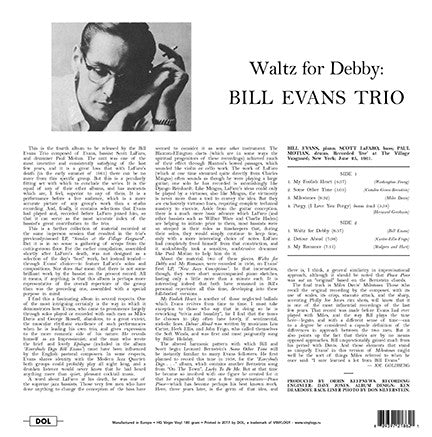 The Bill Evans Trio With Scott LaFaro, Paul Motian : Waltz For Debby (LP, Album, RE, 180)