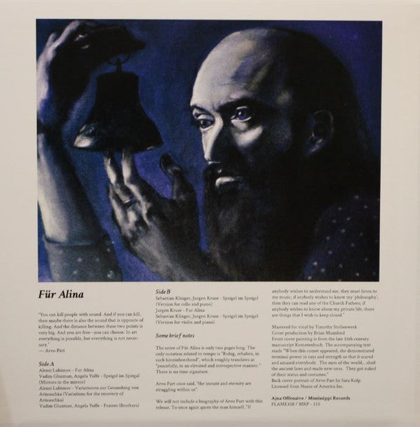 Arvo Pärt : Für Alina (LP, Album, Comp)