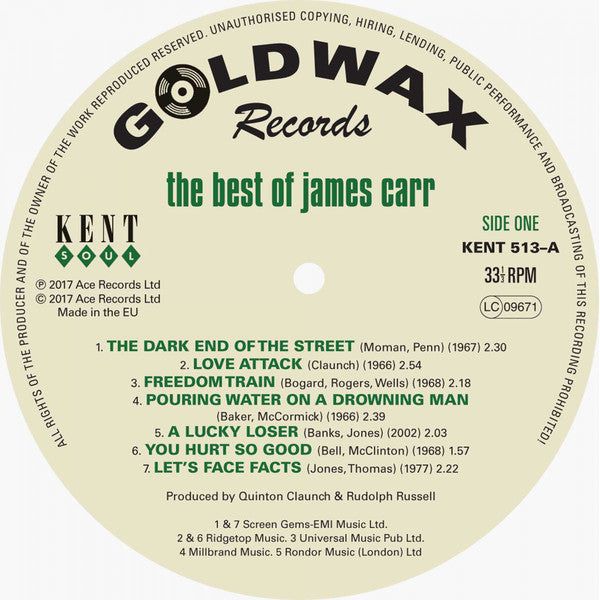 James Carr : The Best Of James Carr (LP, Comp)