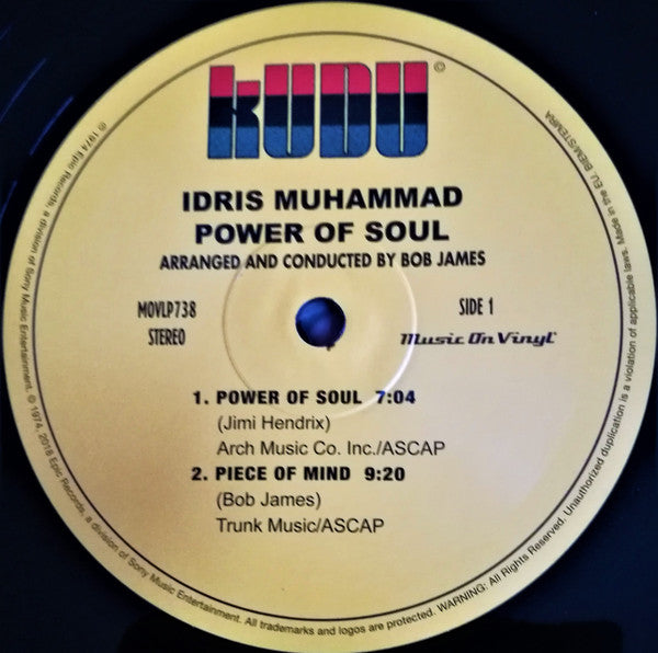 Idris Muhammad, Grover Washington, Jr., Bob James, Ralph MacDonald, Joe Beck, Gary King, Randy Brecker : Power Of Soul (LP, Album, RE, RM, 180)