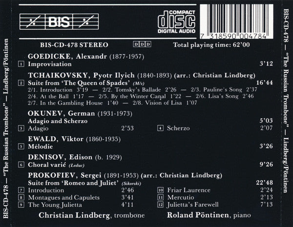 Christian Lindberg, Roland Pöntinen : The Russian Trombone (CD, Album)