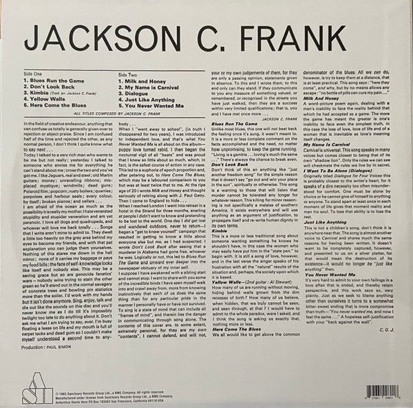 Jackson C. Frank : Jackson C. Frank (LP, Album, Mono, RE)