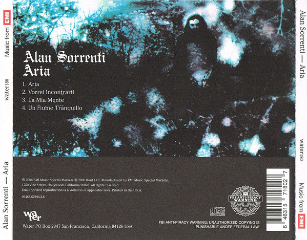 Alan Sorrenti : Aria (CD, Album, RE, RM)
