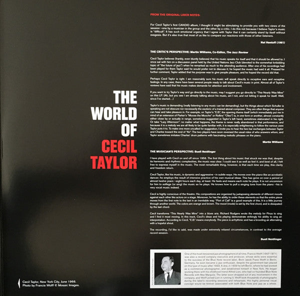 Cecil Taylor : The World Of Cecil Taylor (LP, Album, RE)