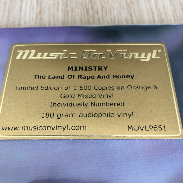 Ministry : The Land Of Rape And Honey (LP, Album, Ltd, Num, RE, Ora)