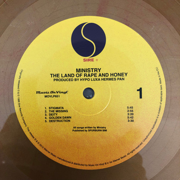 Ministry : The Land Of Rape And Honey (LP, Album, Ltd, Num, RE, Ora)