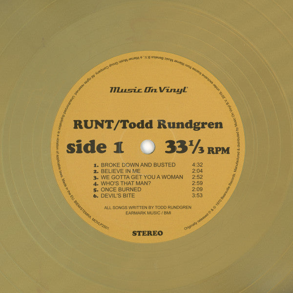 Todd Rundgren : Runt  (LP, Ltd, Num, RE, Gol)