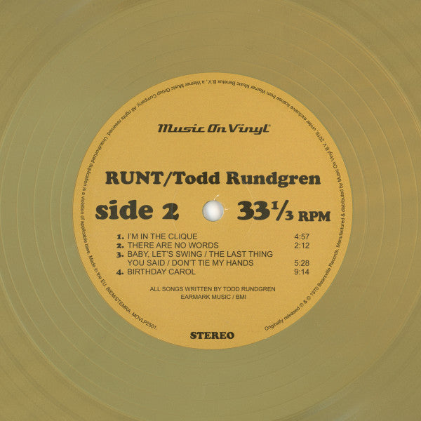 Todd Rundgren : Runt  (LP, Ltd, Num, RE, Gol)