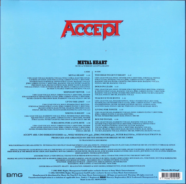 Accept : Metal Heart (LP, Album, RE)