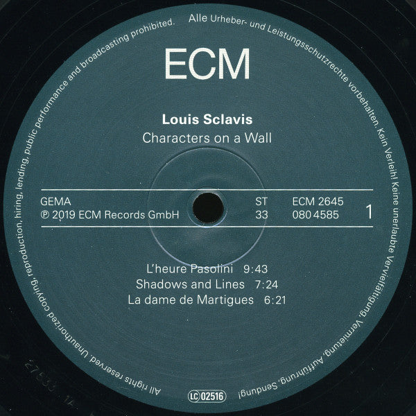 Louis Sclavis : Characters On A Wall (LP, Album)