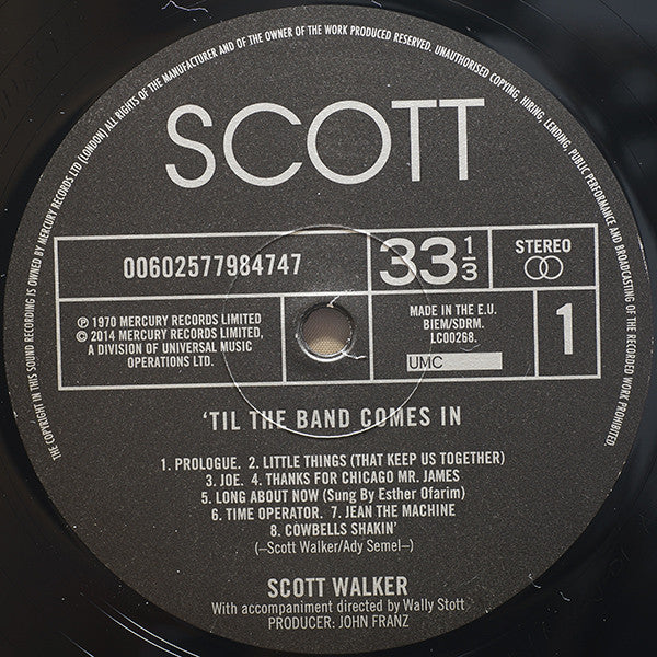 Scott Walker : 'Til The Band Comes In (LP, Album, RE, RM, 180)