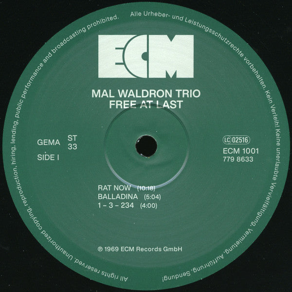 Mal Waldron Trio : Free At Last (Extended Edition) (2xLP, Album, RE, RM)