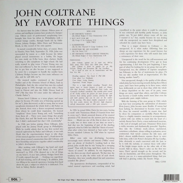 John Coltrane : My Favorite Things (LP, Album, RE, Blu)