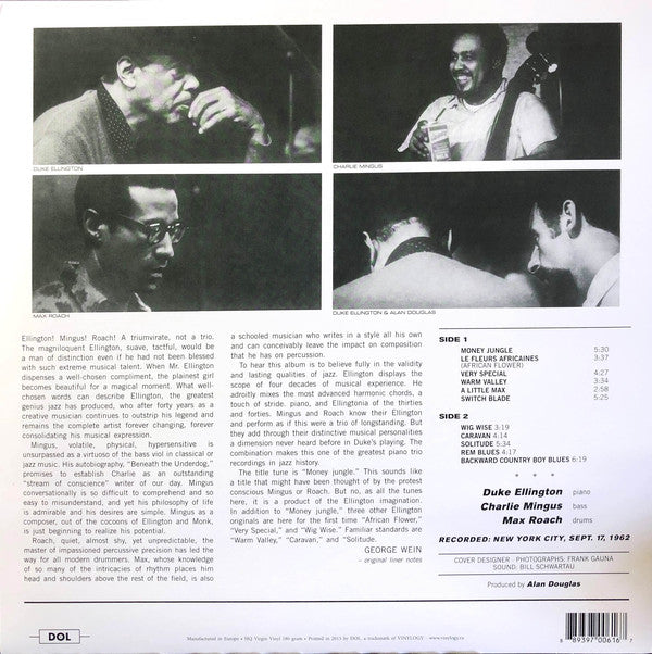Duke Ellington • Charles Mingus • Max Roach : Money Jungle (LP, Album, RE, 180)