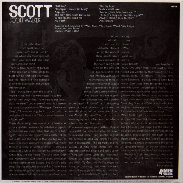 Scott Walker : Scott (LP, Album, RE, 180)