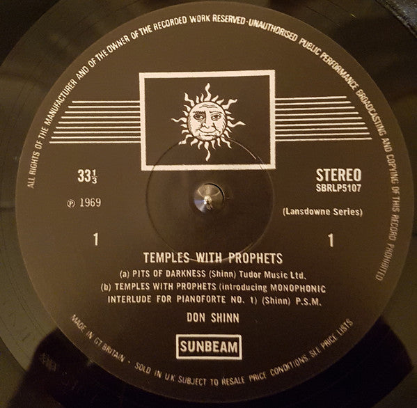 Don Shinn : Temples With Prophets (LP, Album, Ltd, Num, RE + 7")