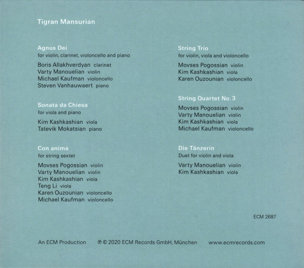 Tigran Mansurian : Con Anima (CD, Album)