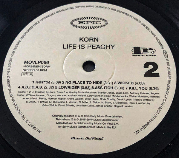 Korn : Life Is Peachy (LP, RE, RP, 180)