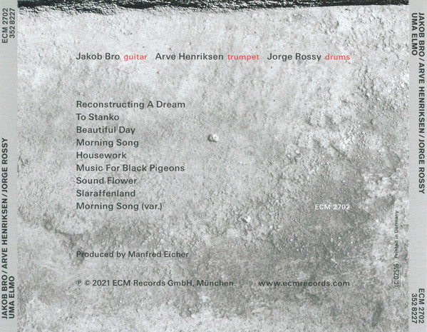 Jakob Bro, Arve Henriksen, Jorge Rossy : Uma Elmo (CD, Album)