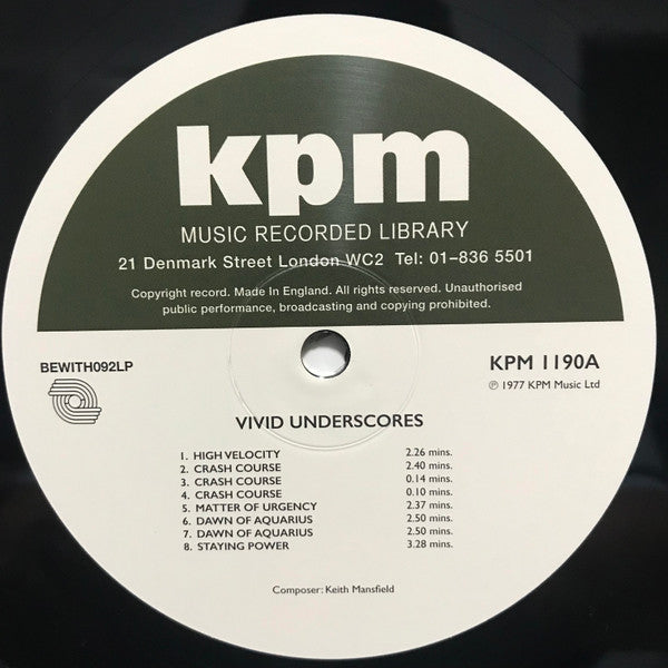 Keith Mansfield : Vivid Underscores (LP, RE, RM)