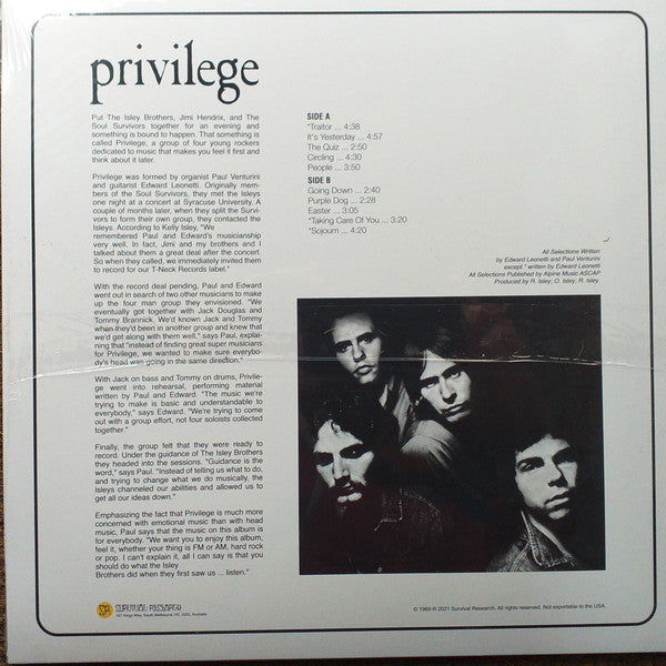 Privilege (3) : Privilege (LP, Album, RE)