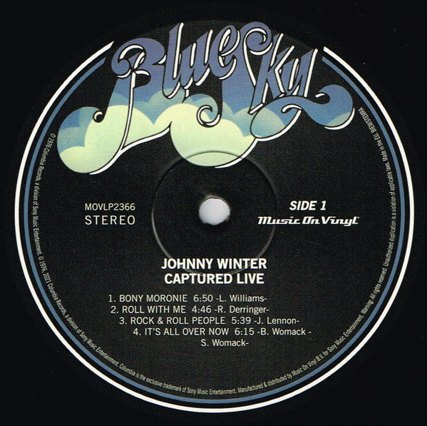 Johnny Winter : Captured Live! (LP, Album, RE, 180)