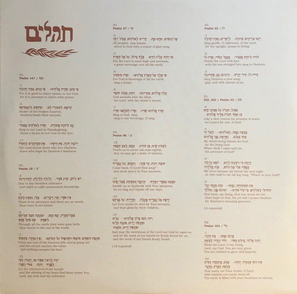 Nathan Salsburg : תהלים = Psalms (LP, Album)