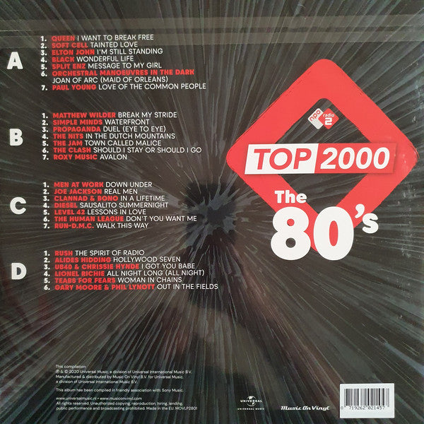 Various : Top 2000: The 80's (2xLP, Comp)