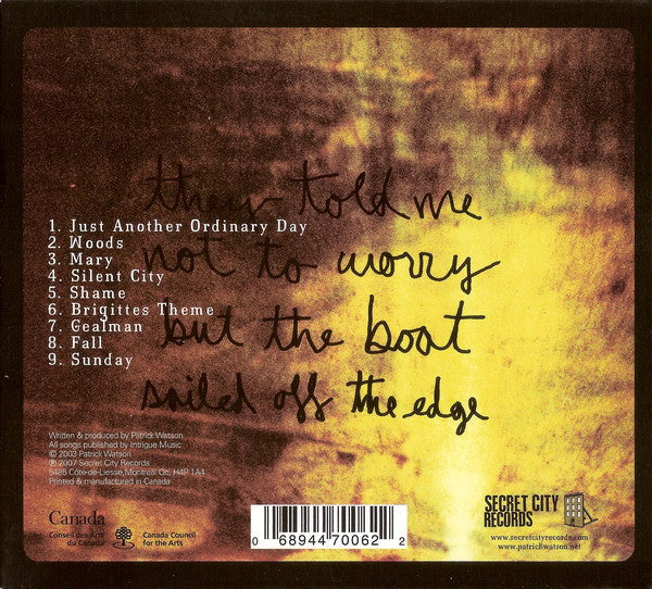 Patrick Watson (2) : Just Another Ordinary Day (CD, Album, RE, Dig)